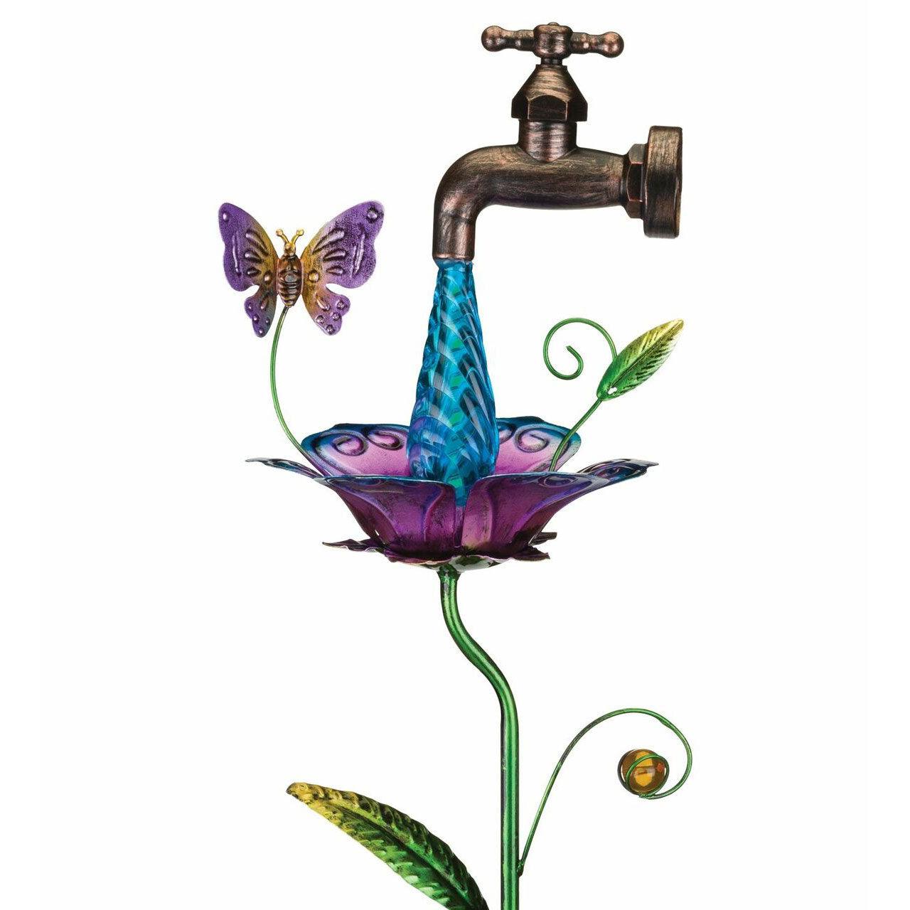 Waterdrop Butterfly Solar Stake Regal Indigo Pool Patio BBQ