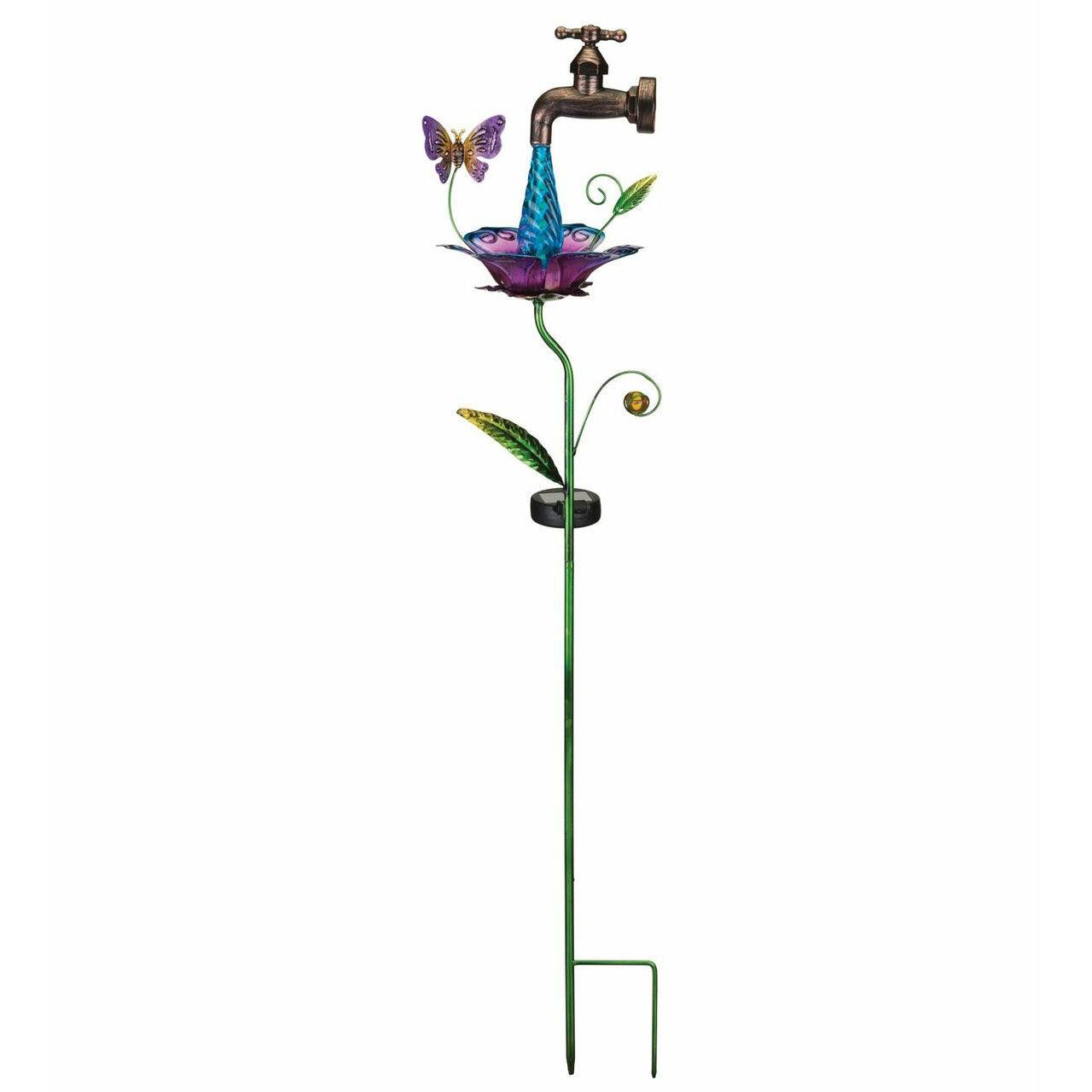 Waterdrop Butterfly Solar Stake Regal Indigo Pool Patio BBQ