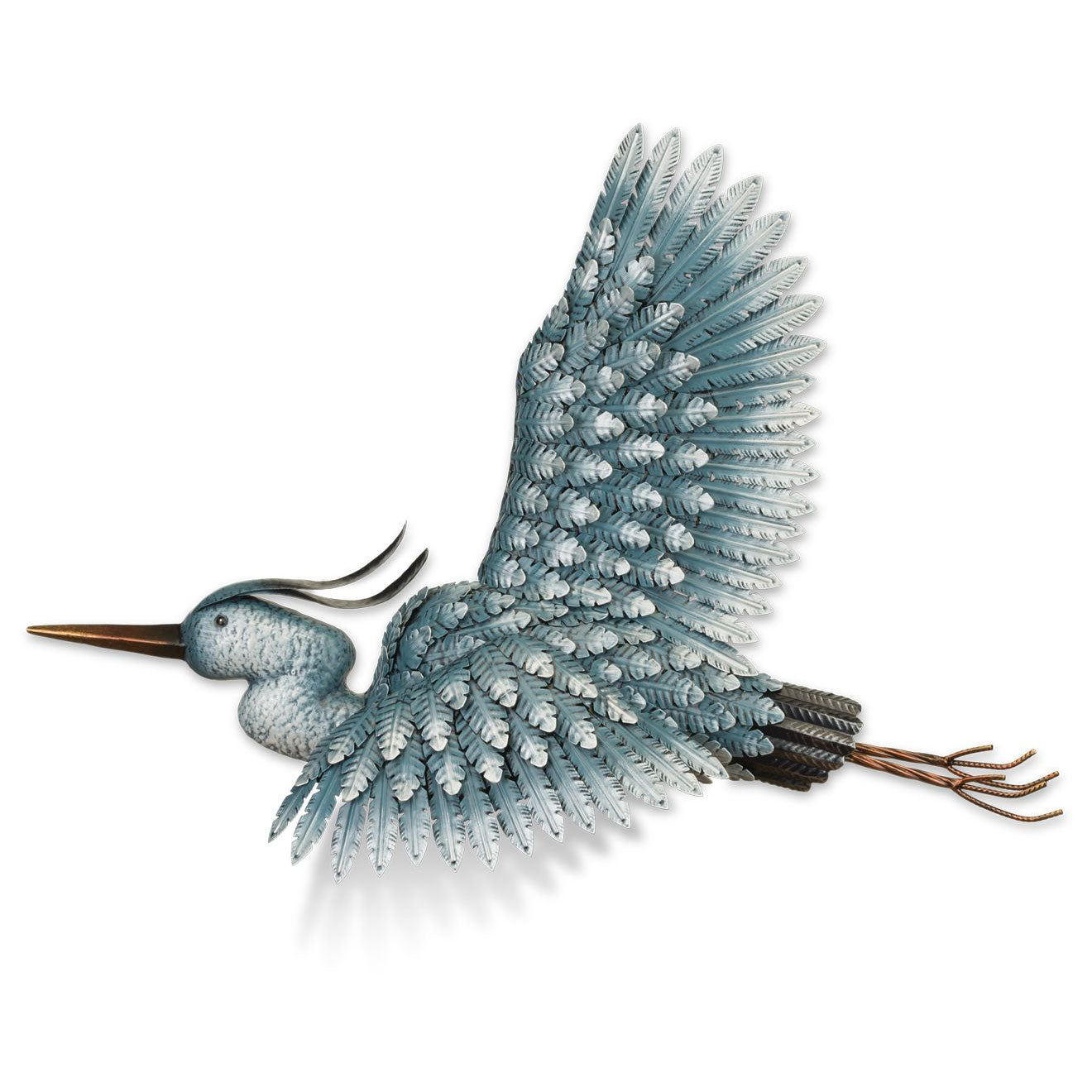 Metal Heron Wall Decor Regal Indigo Pool Patio BBQ