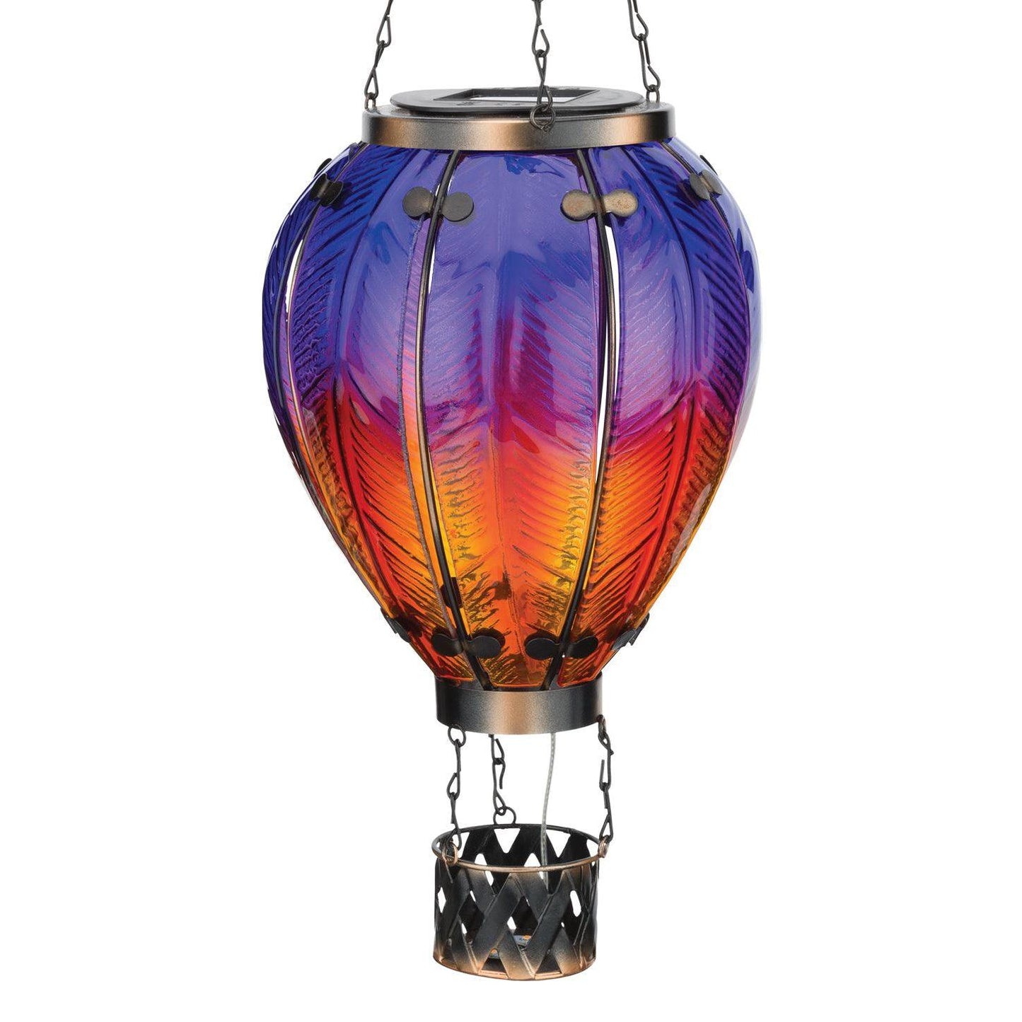 Purple Large Hot Air Balloon Solar Lantern Regal Indigo Pool Patio BBQ