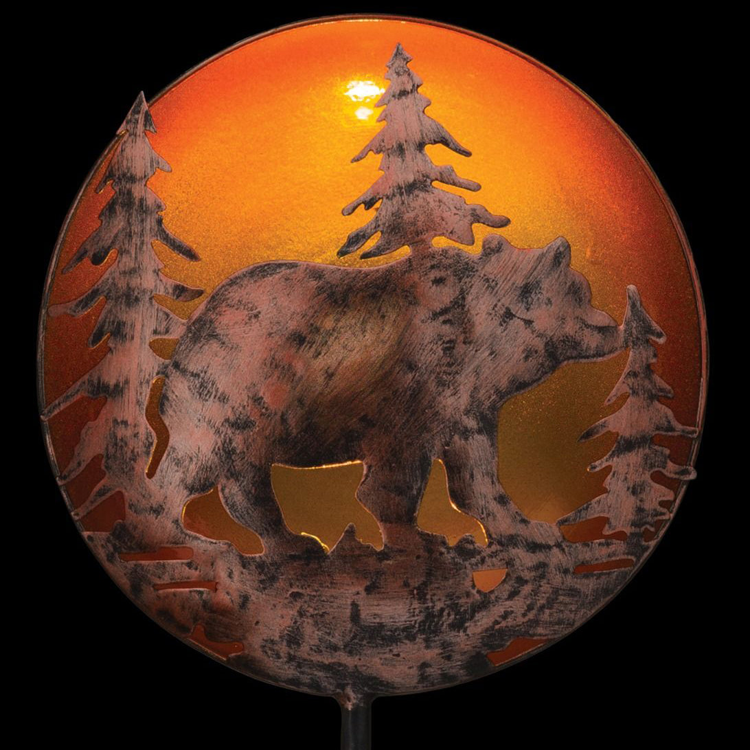 Night Sky Bear Solar Stake Regal Indigo Pool Patio BBQ