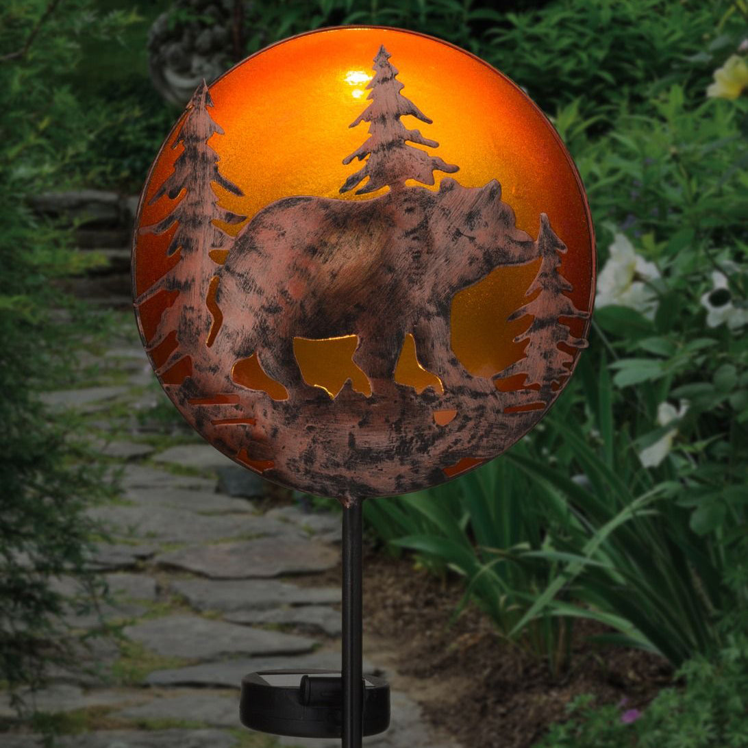 Night Sky Bear Solar Stake Regal Indigo Pool Patio BBQ
