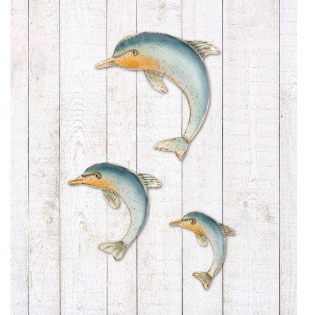Dolphin Wall Decor 3 Piece Set Regal Indigo Pool Patio BBQ