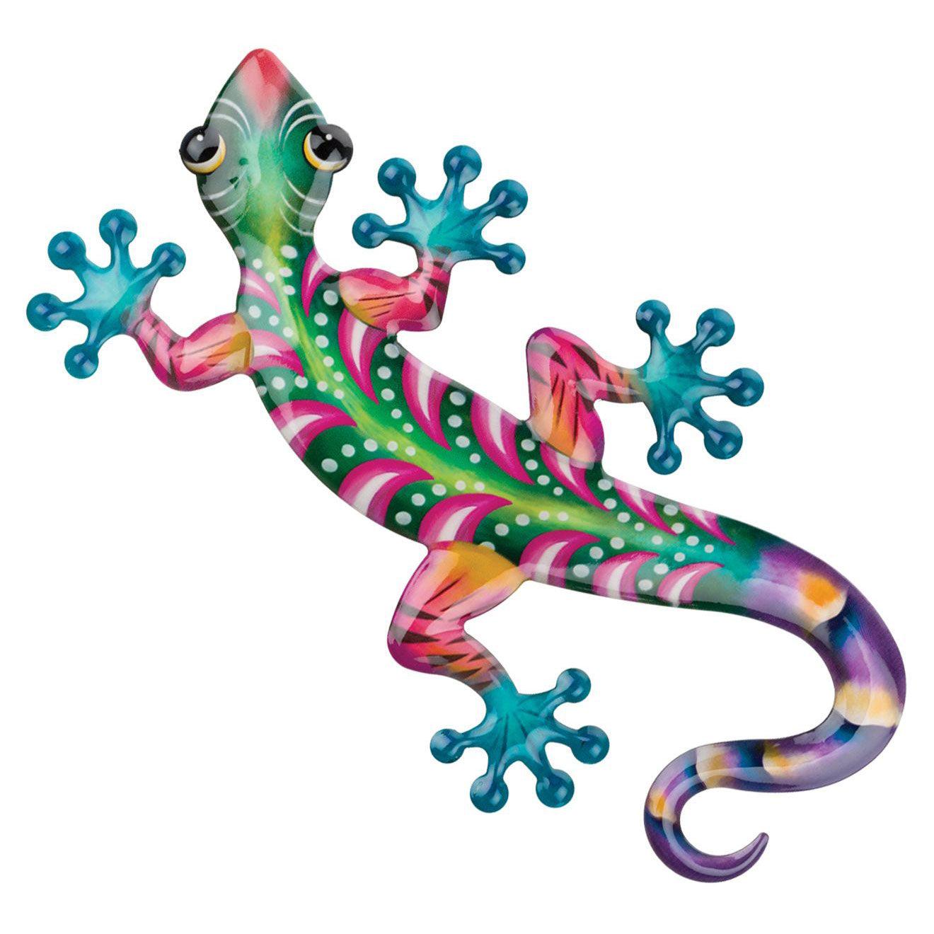 Luster 18" Green Pink Gecko Wall Decor Regal Indigo Pool Patio BBQ