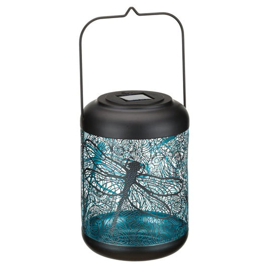 Dragonfly Shadow Solar Large Lantern Regal Indigo Pool Patio BBQ