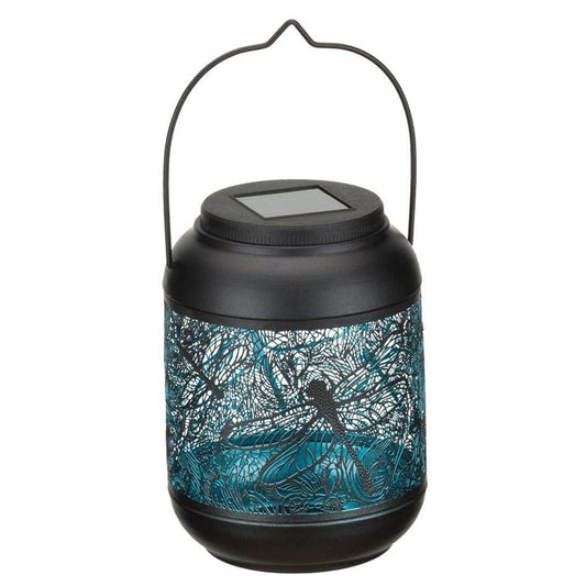 Dragonfly Shadow Solar Small Lantern Regal Indigo Pool Patio BBQ