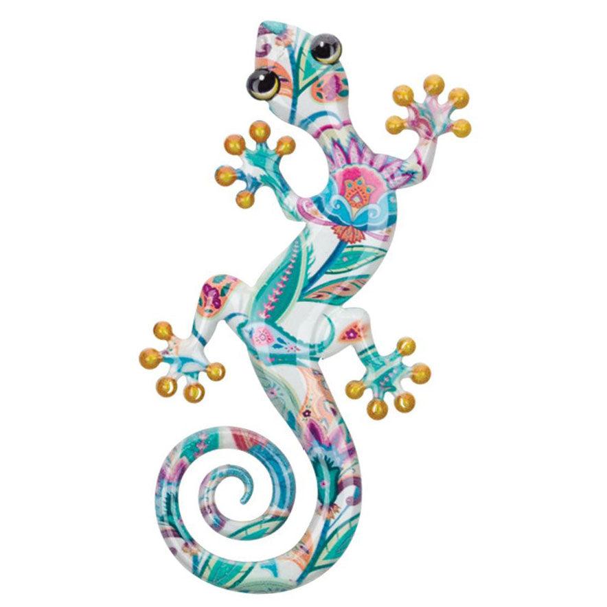 Luster 8" White Multi Color Gecko Wall Decor Regal Indigo Pool Patio BBQ