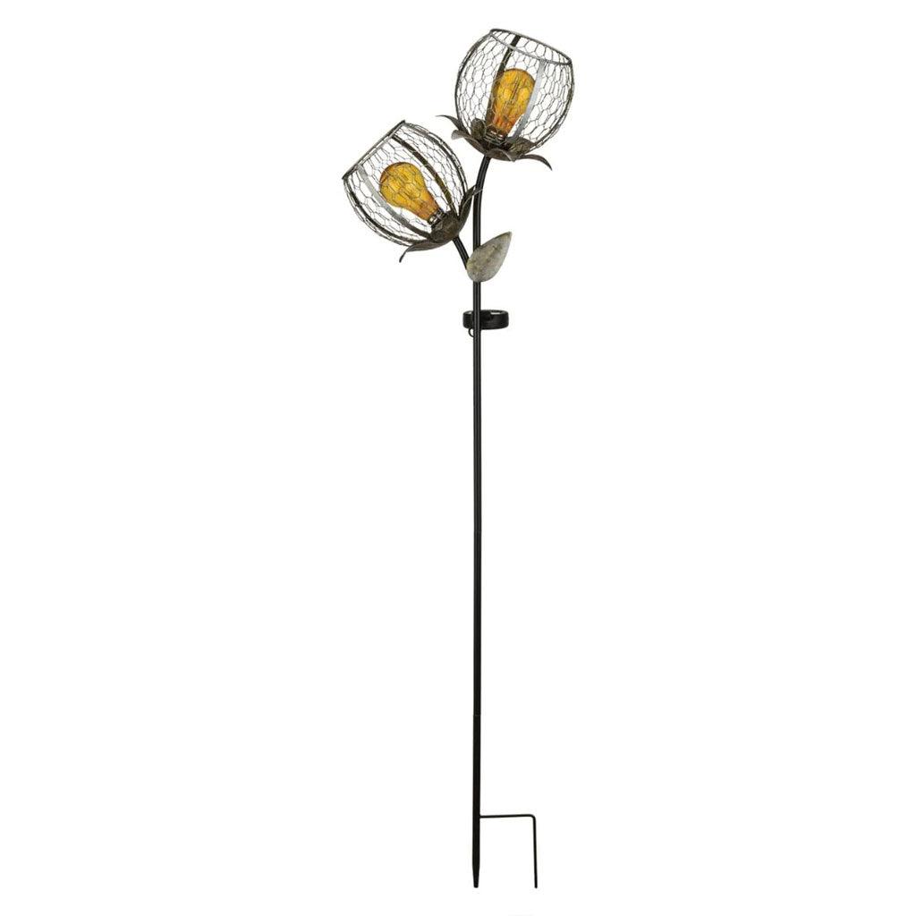 Edison Round Solar Flower Stake Regal Indigo Pool Patio BBQ