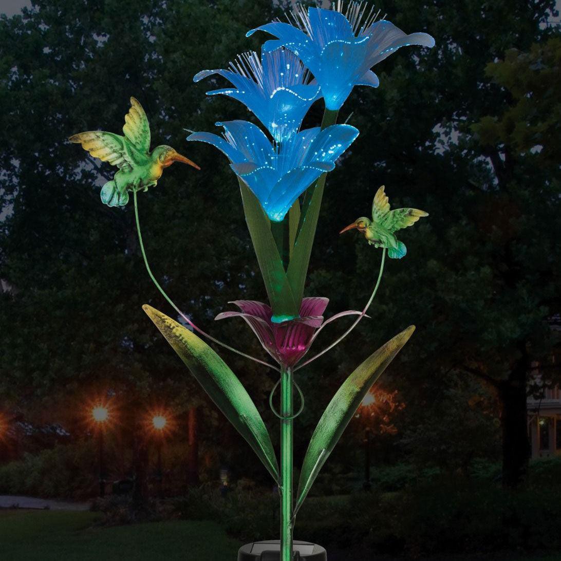 Fantasy Flower Solar Stake - Lily Regal Indigo Pool Patio BBQ