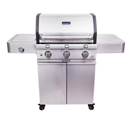 Saber Deluxe Stainless 3-Burner Grill Saber Grills Indigo Pool Patio BBQ