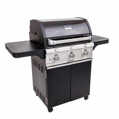 Saber Deluxe Black 3-Burner Grill Saber Grills Indigo Pool Patio BBQ