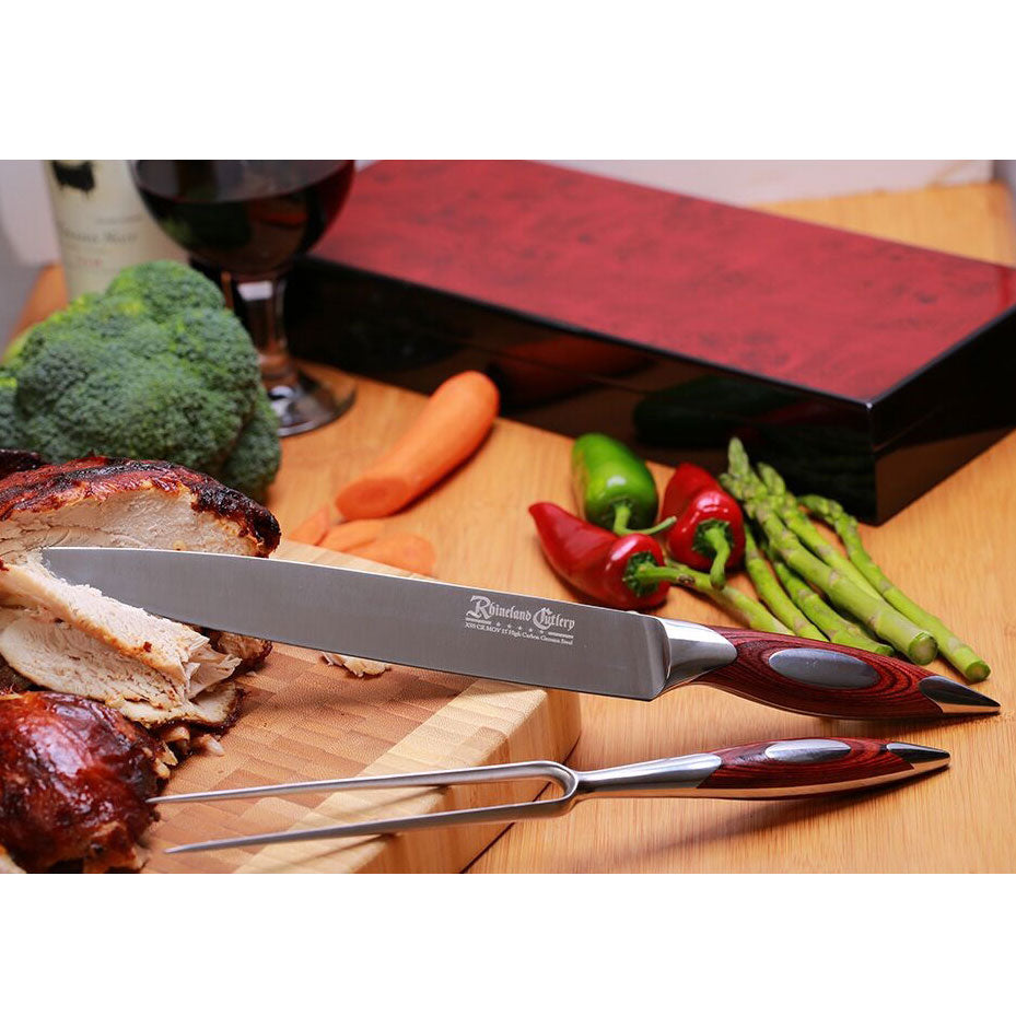 Rhineland Carving Set in Wooden Box Rhineland Indigo Pool Patio BBQ
