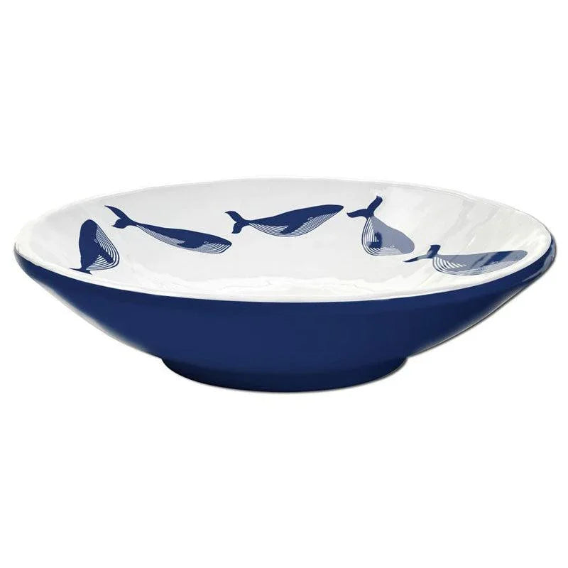 Whales 7.25" Salad Bowl Merritt International Indigo Pool Patio BBQ