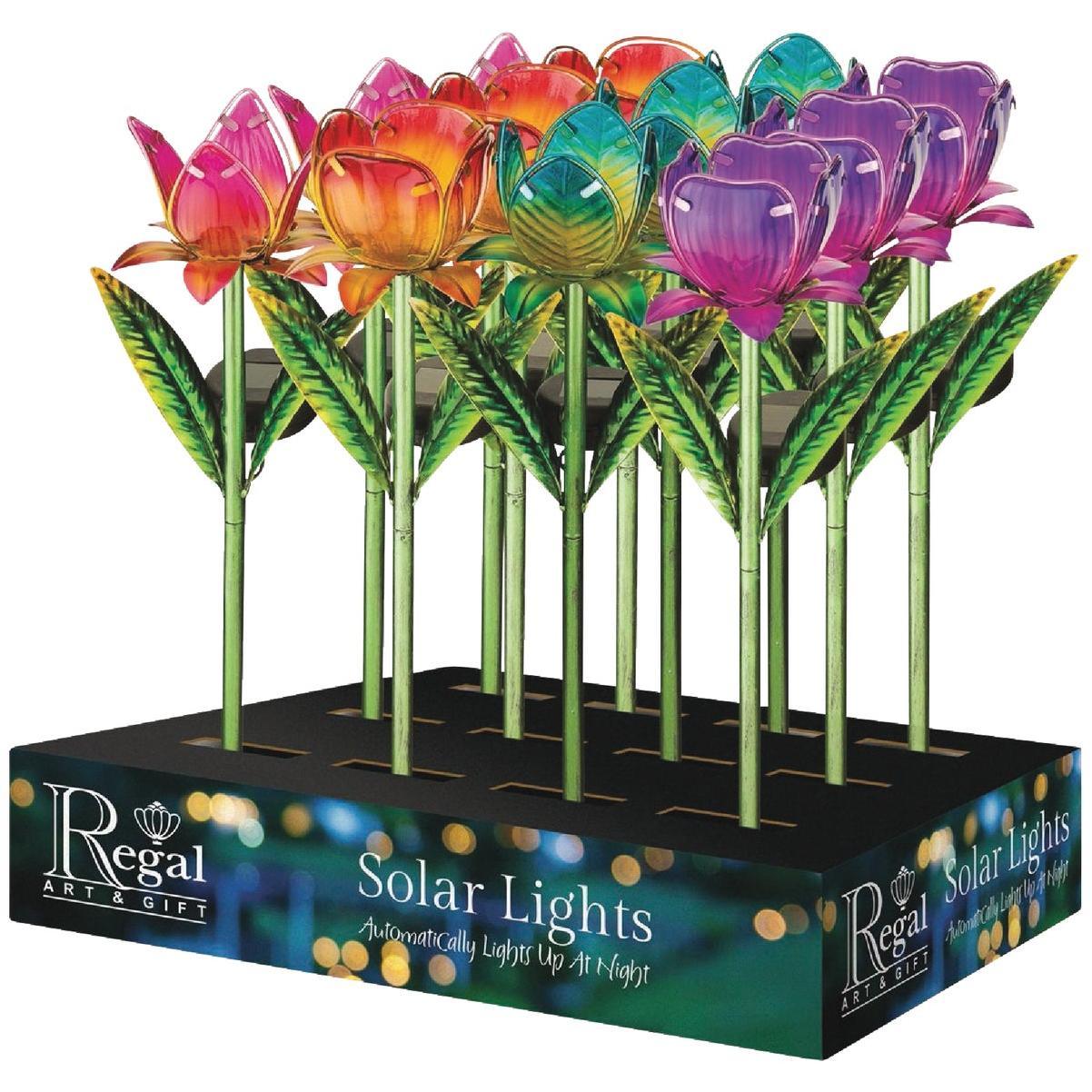 Mini Solar Tulip Stakes Regal Indigo Pool Patio BBQ