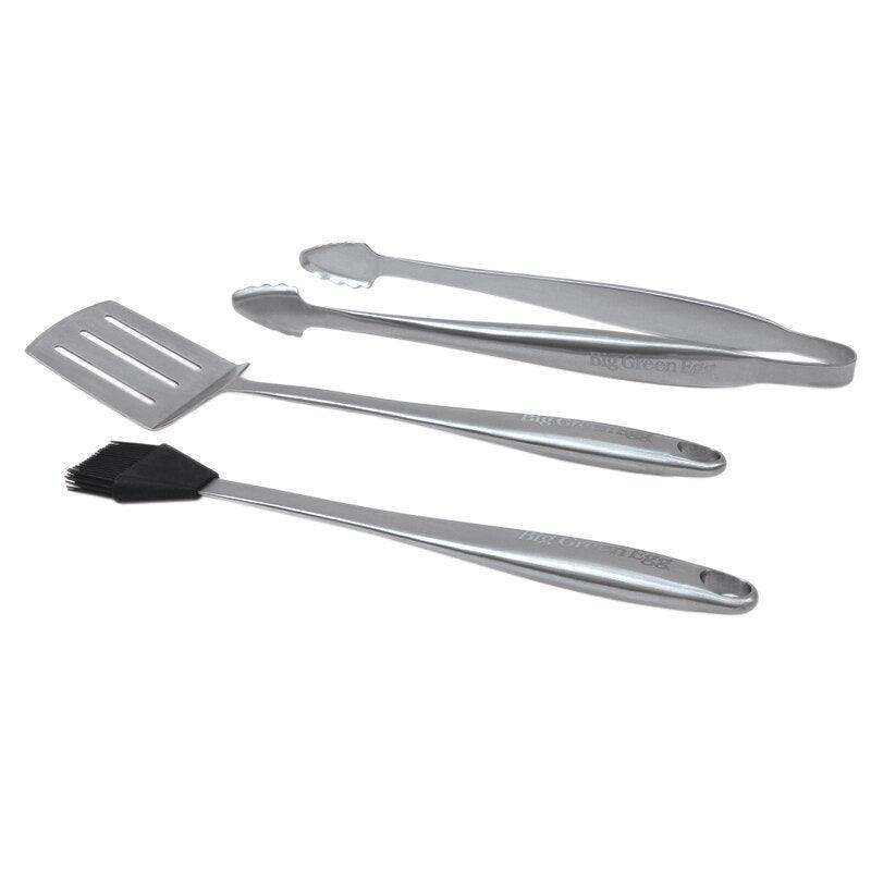 Big Green Egg Custom Stainless Steel 3 Piece Tool Set Big Green Egg Indigo Pool Patio BBQ
