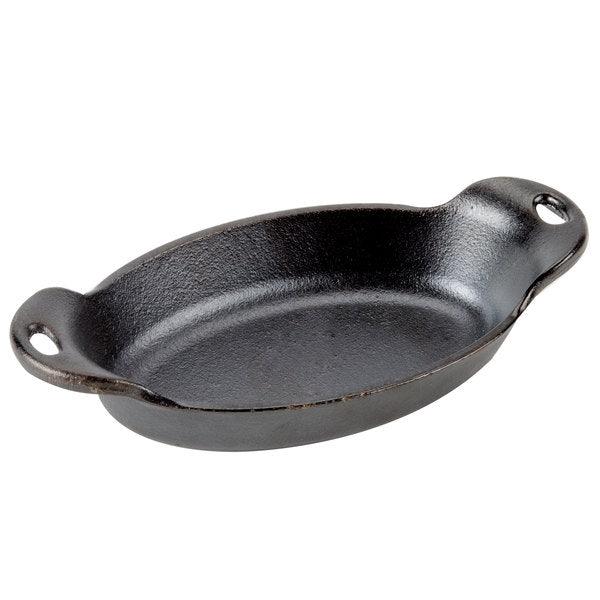 Lodge Heat-Treated 9 Ounce Oval Cast Iron Mini Server Lodge Indigo Pool Patio BBQ