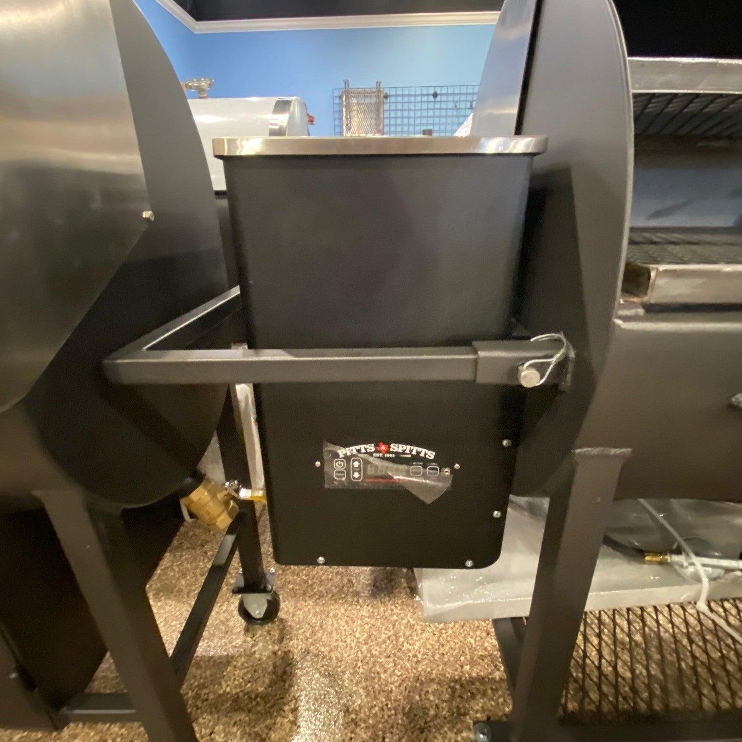 Pitts & Spitts 24x48 Offset Pellet Hybrid Smoker Indigo Pool Patio BBQ