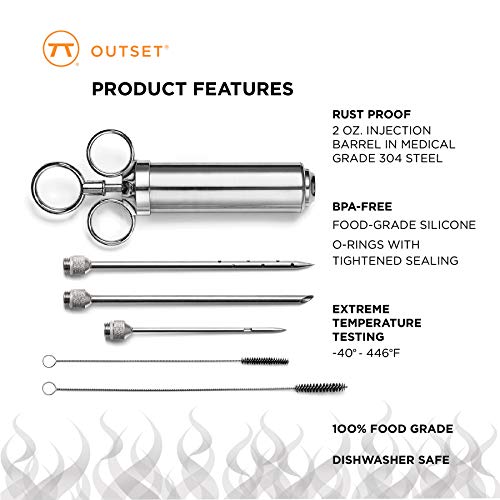 Outset Stainless Steel Meat Injector Set Outset Indigo Pool Patio BBQ