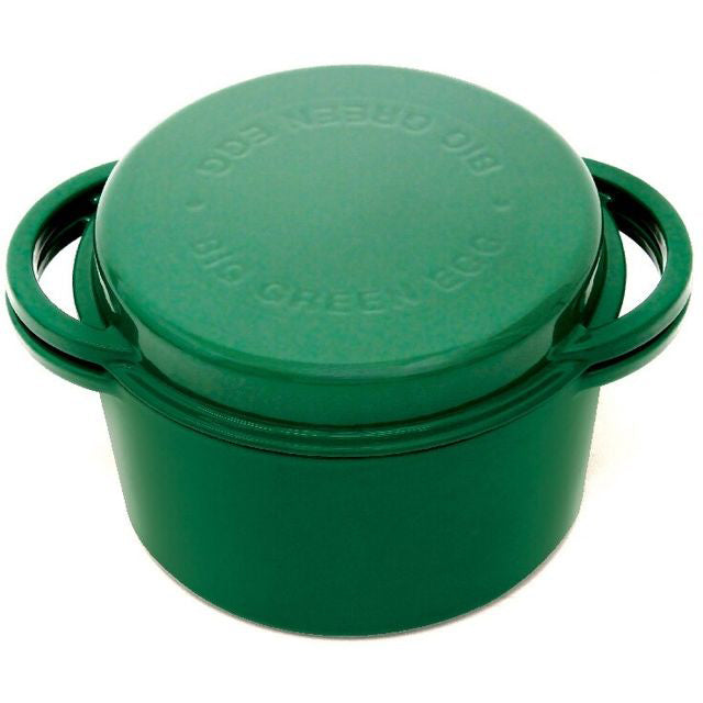 Big Green Egg Enameled Cast Iron Dutch Oven, Round Big Green Egg Indigo Pool Patio BBQ