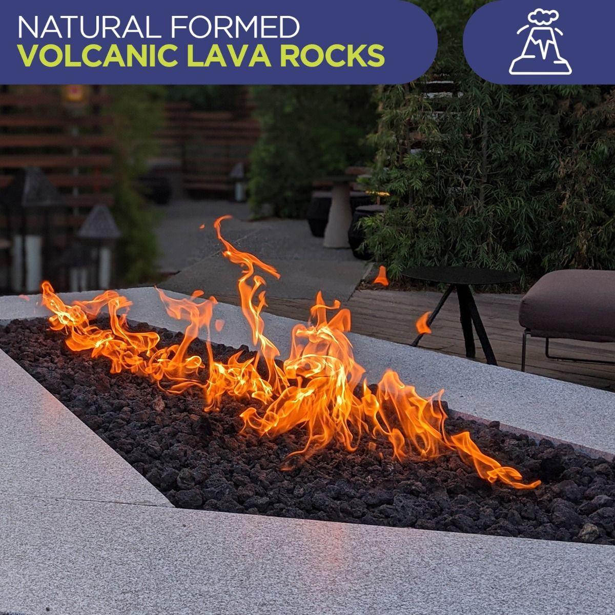 Small Lava Rock American Fireglass Indigo Pool Patio BBQ
