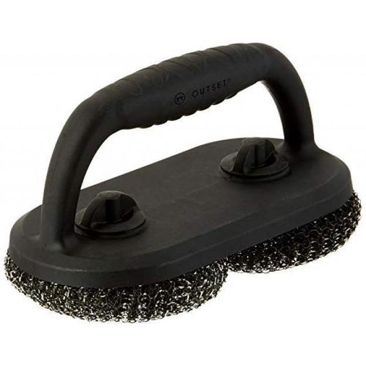 Outset Short Handle Mesh Scrubber Grill Brush Outset Indigo Pool Patio BBQ