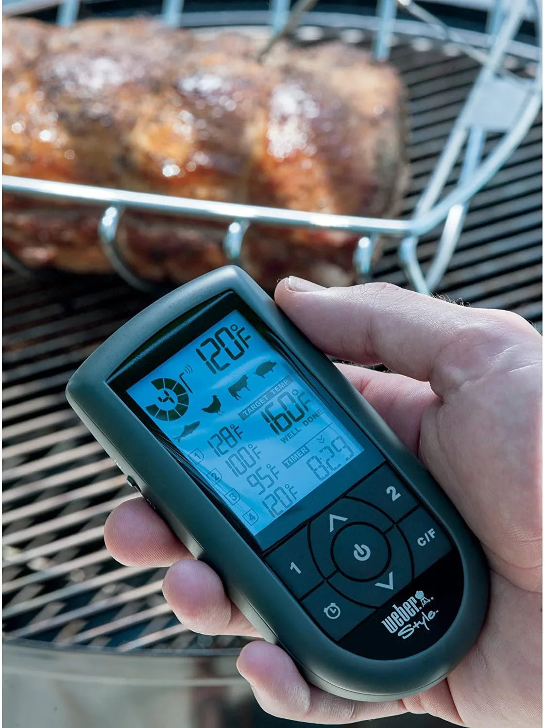 Weber Style Dual Probe Wireless Thermometer Weber Indigo Pool Patio BBQ