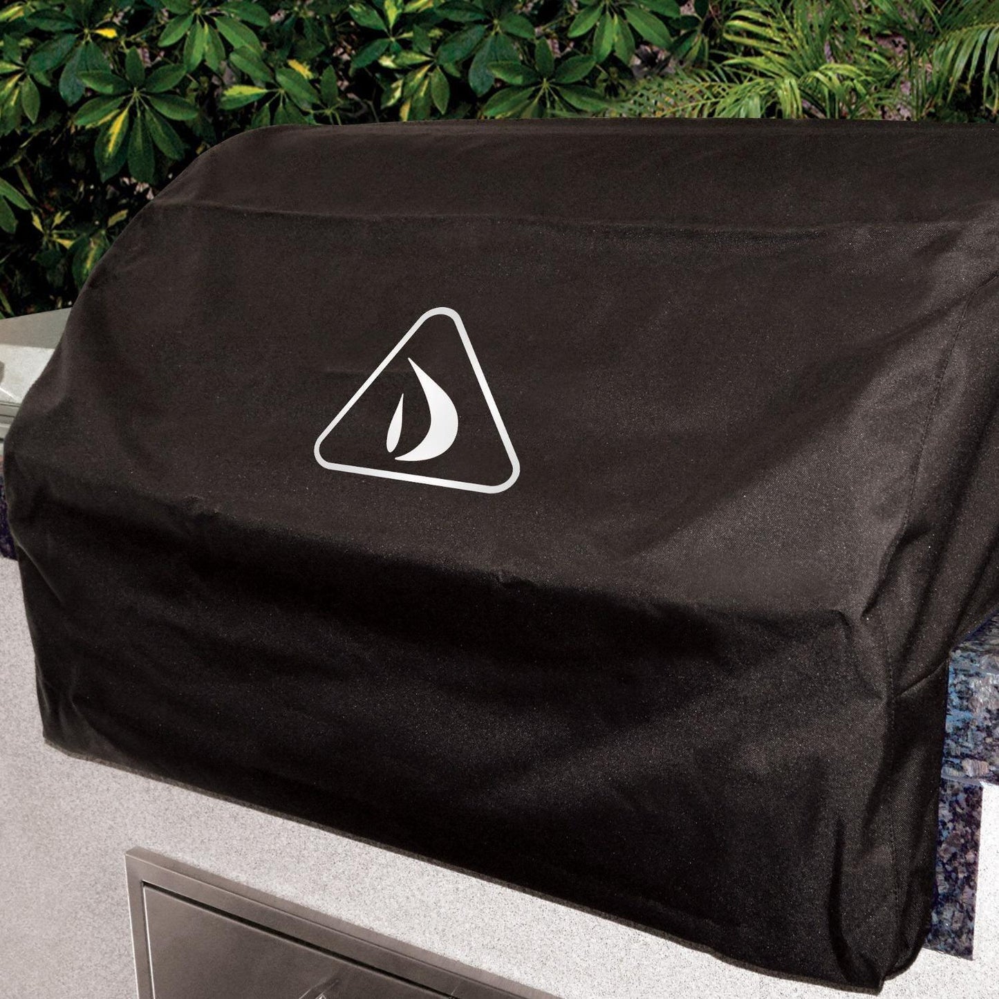 32" Delta Heat Vinyl Cover, Built-In Delta Heat Indigo Pool Patio BBQ