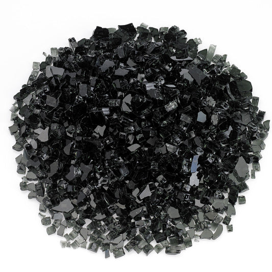 Black 1/4" Fire Glass American Fireglass Indigo Pool Patio BBQ