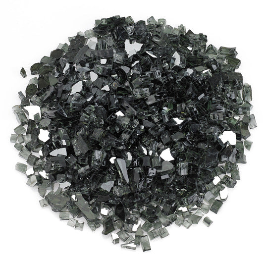 Black Reflective 1/4" Fire Glass American Fireglass Indigo Pool Patio BBQ