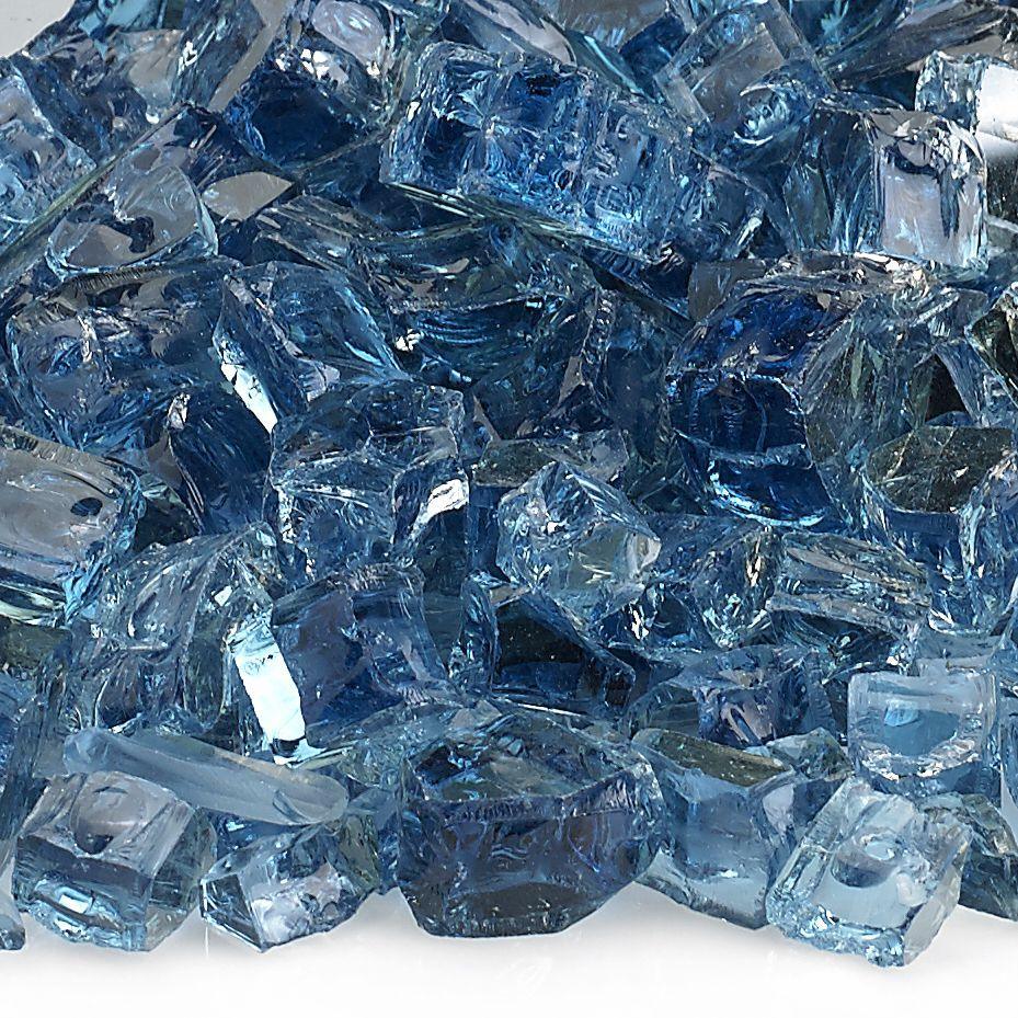 Pacific Blue Reflective 1/2" Fire Glass American Fireglass Indigo Pool Patio BBQ