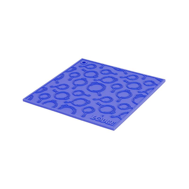 Lodge 7" Square Silicone Trivet with Skillet Pattern Lodge Indigo Pool Patio BBQ