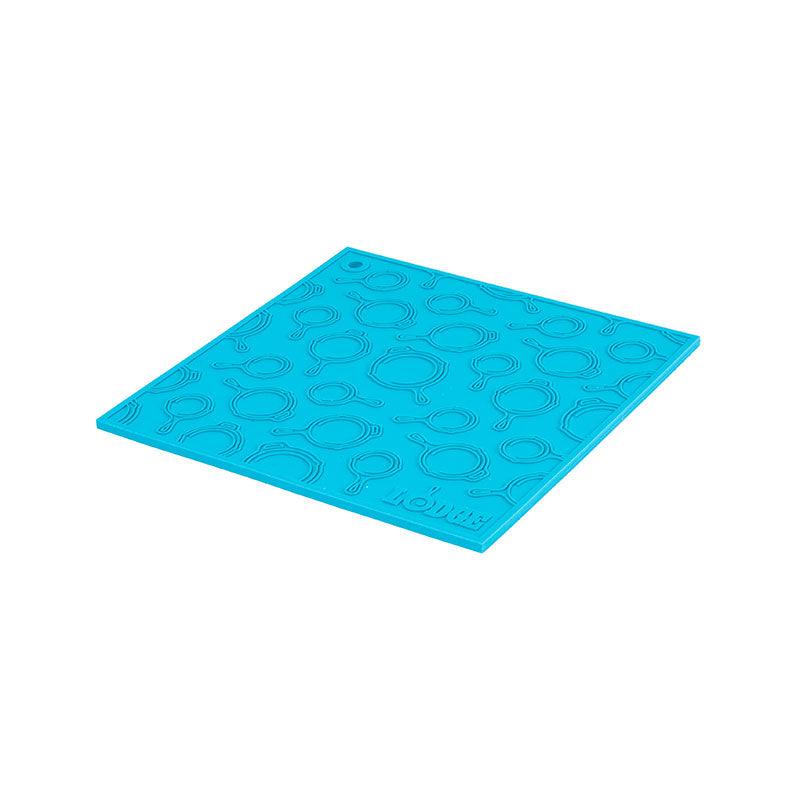Lodge 7" Square Silicone Trivet with Skillet Pattern Lodge Indigo Pool Patio BBQ