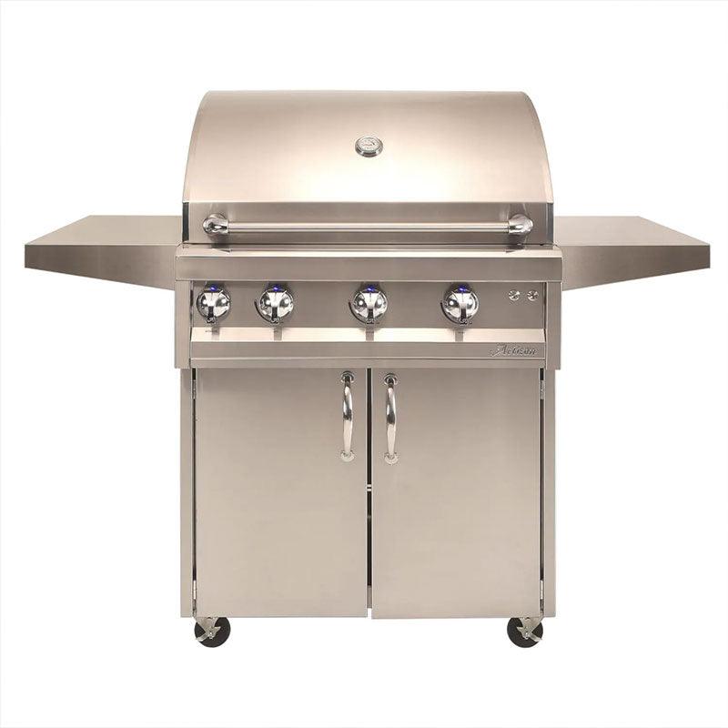 Artisan 32-Inch 3-Burner Freestanding Propane Gas Grill with Rotisserie Artisan Indigo Pool Patio BBQ