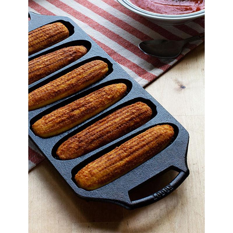Lodge Seasoned Cast Iron Cornstick Pan Lodge Indigo Pool Patio BBQ