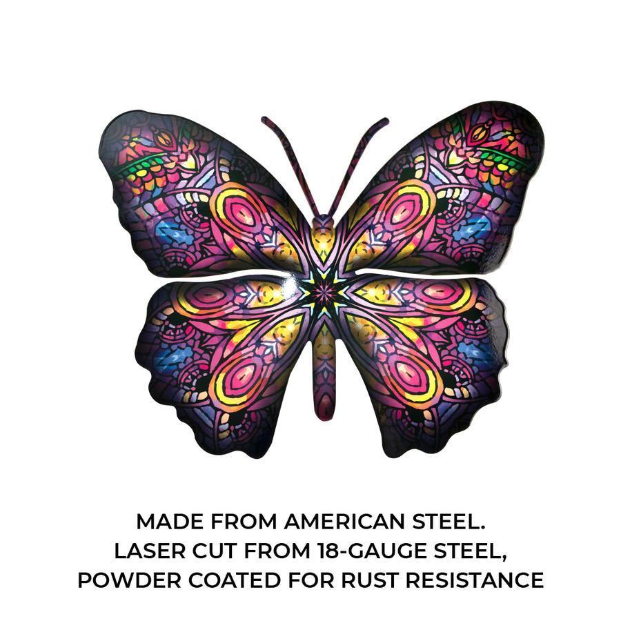 Patchouli Butterfly 3D Metal Wall Art Next Innovations Indigo Pool Patio BBQ