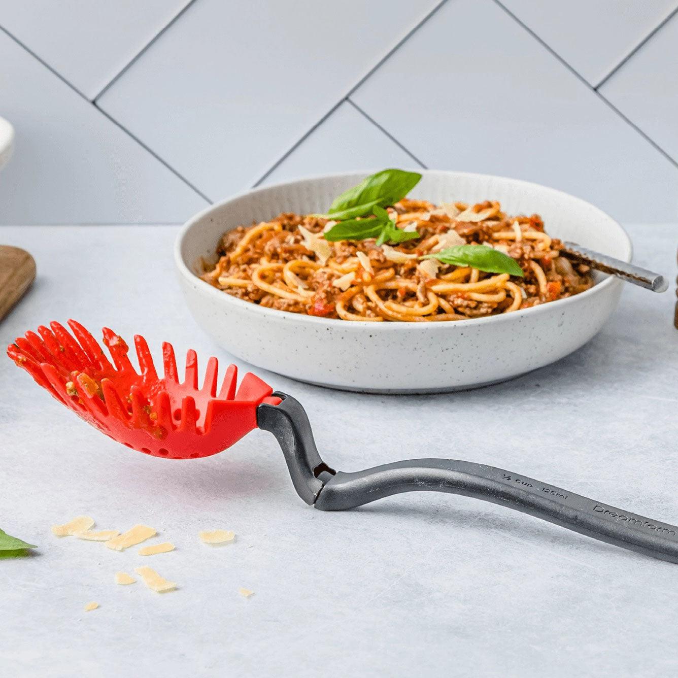 Holey Spadle - Slotted Spoon into a Straining Ladle Dreamfarm Indigo Pool Patio BBQ