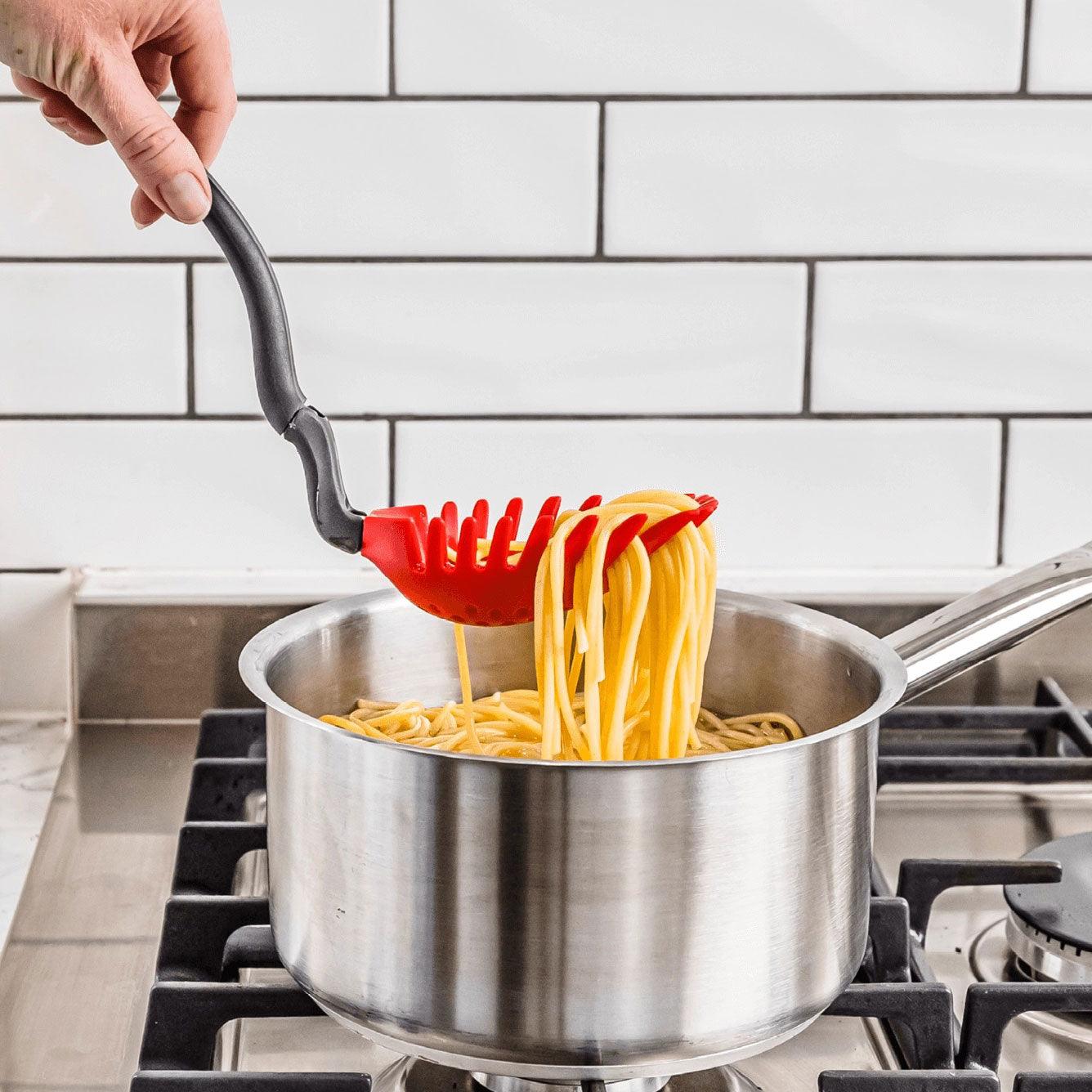 Holey Spadle - Slotted Spoon into a Straining Ladle Dreamfarm Indigo Pool Patio BBQ