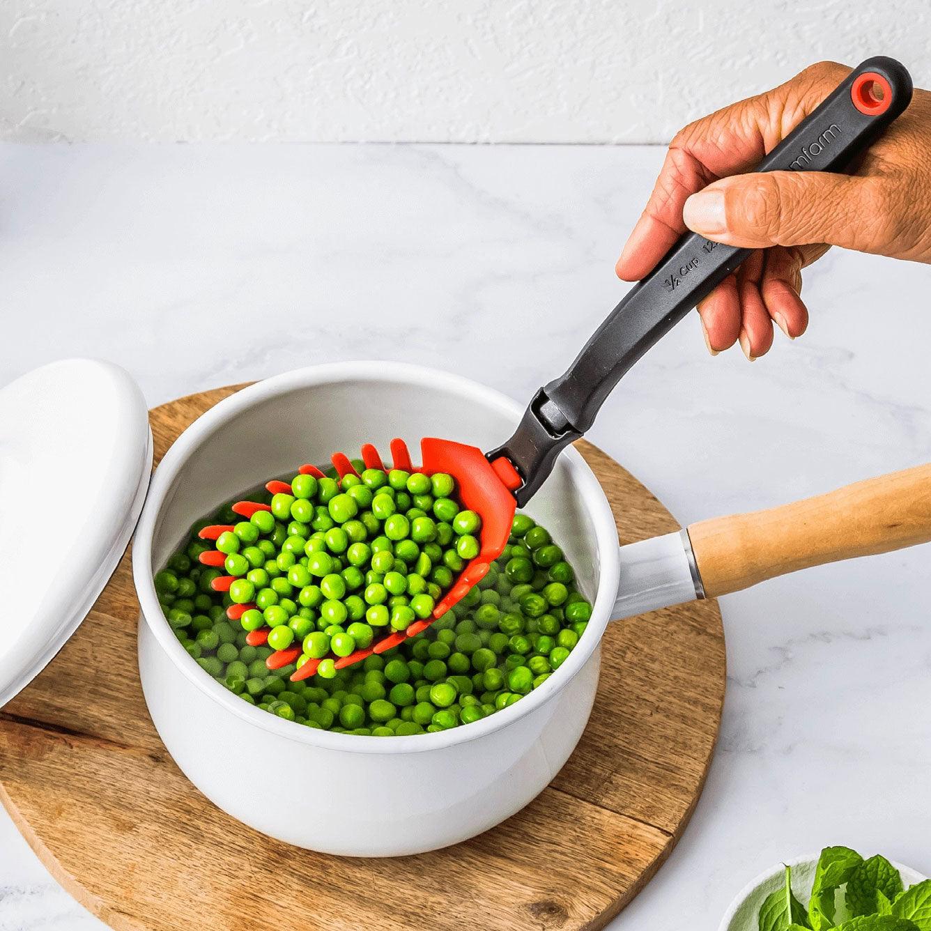 Holey Spadle - Slotted Spoon into a Straining Ladle Dreamfarm Indigo Pool Patio BBQ