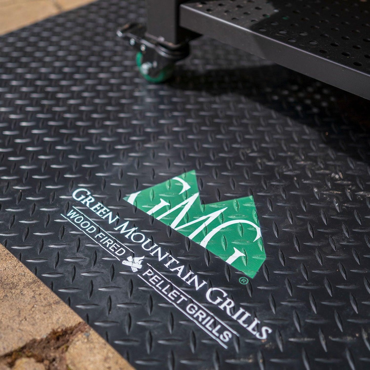 GMG BBQ Grill Floor Mat Green Mountain Grills Indigo Pool Patio BBQ