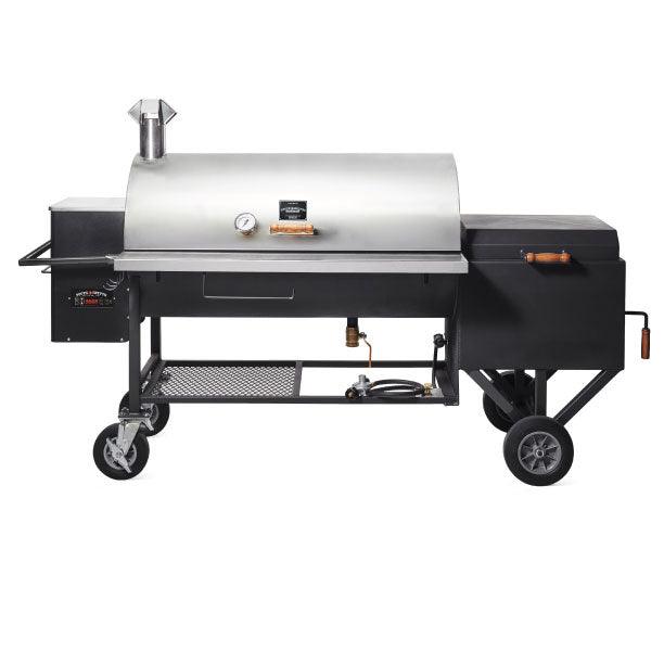 Pitts & Spitts 24x48 Offset Pellet Hybrid Smoker Indigo Pool Patio BBQ
