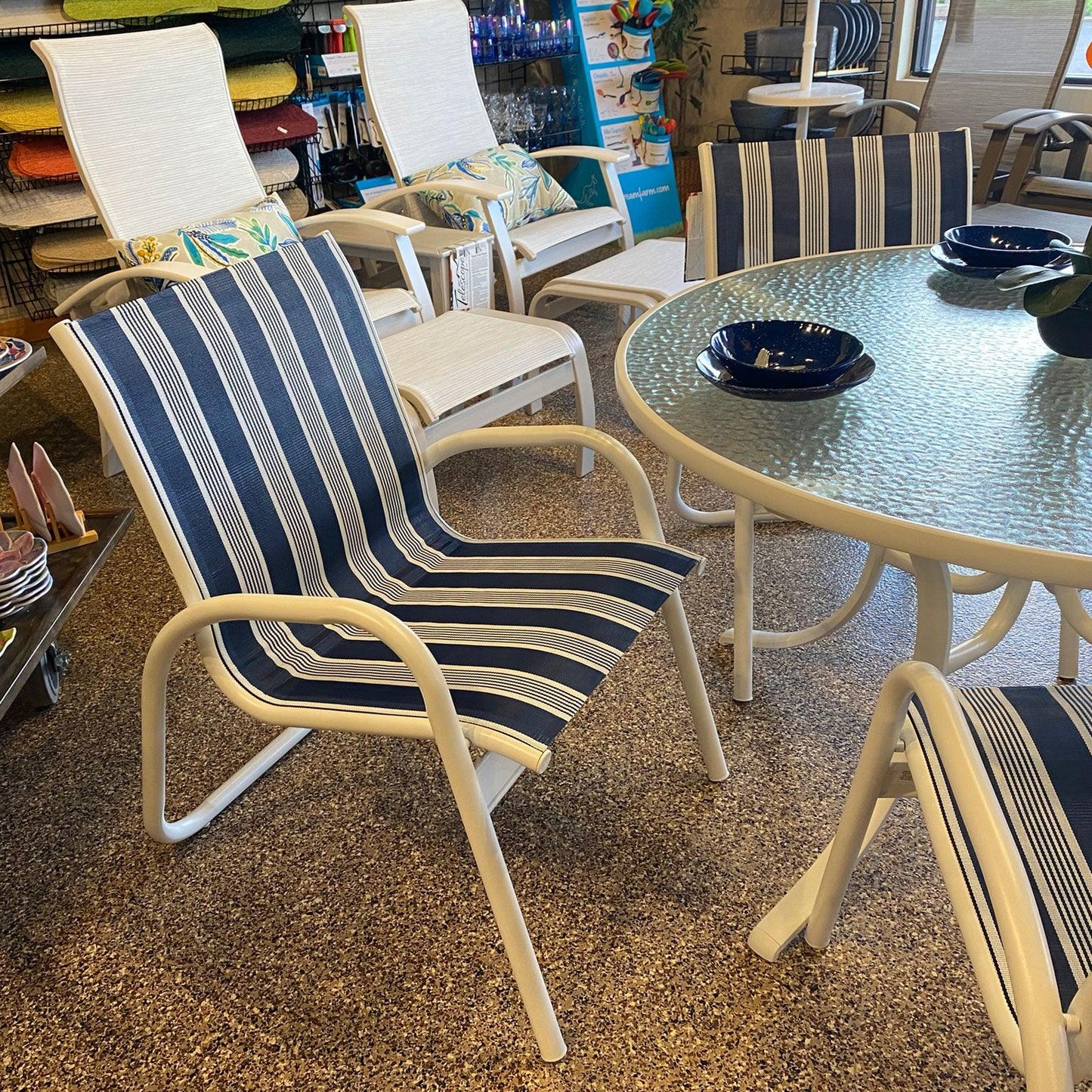 Telescope Casual Gardenella Sling Dining Set Telescope Casual Indigo Pool Patio BBQ