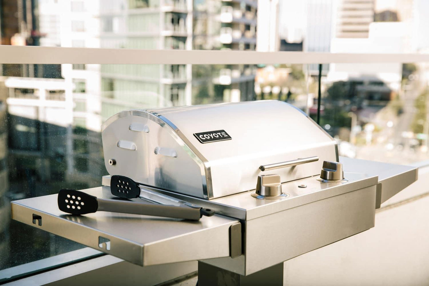 Coyote Electric Grill with Pedestal Stand Coyote Indigo Pool Patio BBQ