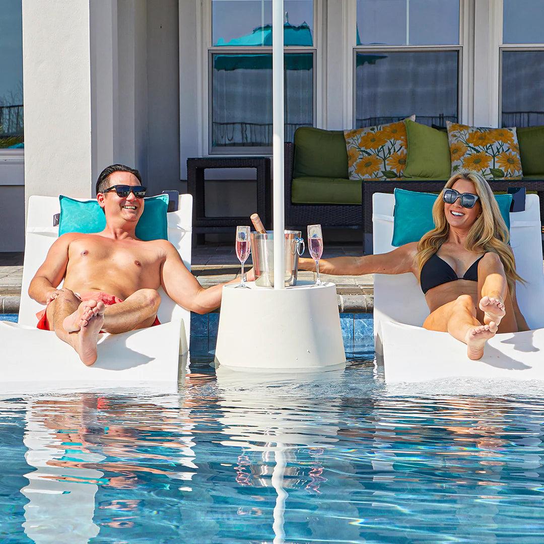 Floating Luxuries Kai Shelf Lounger Set Floating Luxuries Indigo Pool Patio BBQ