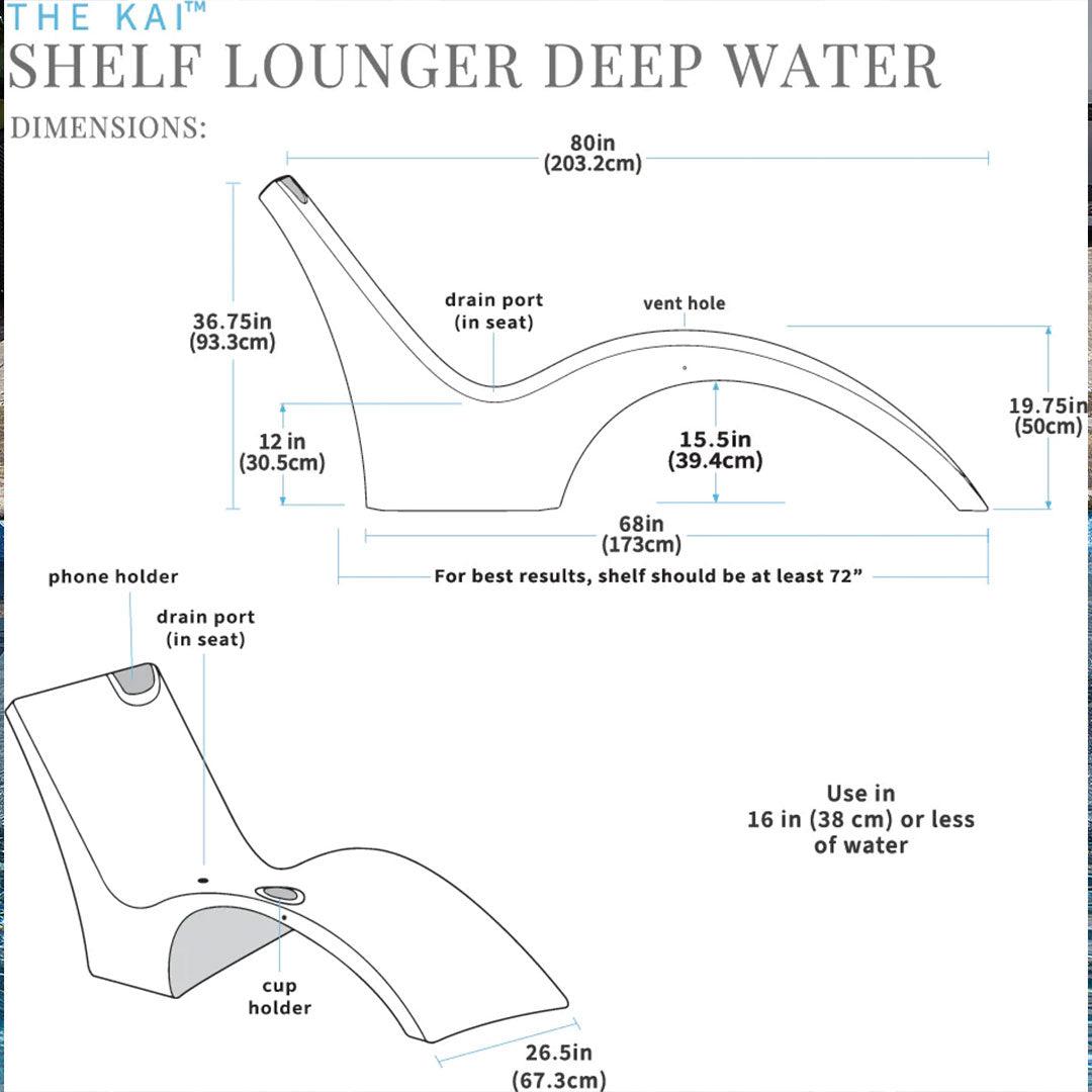 Floating Luxuries Kai Deep Water Shelf Lounger Set Floating Luxuries Indigo Pool Patio BBQ