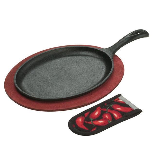 Lodge Cast Iron Fajita Set Lodge Indigo Pool Patio BBQ