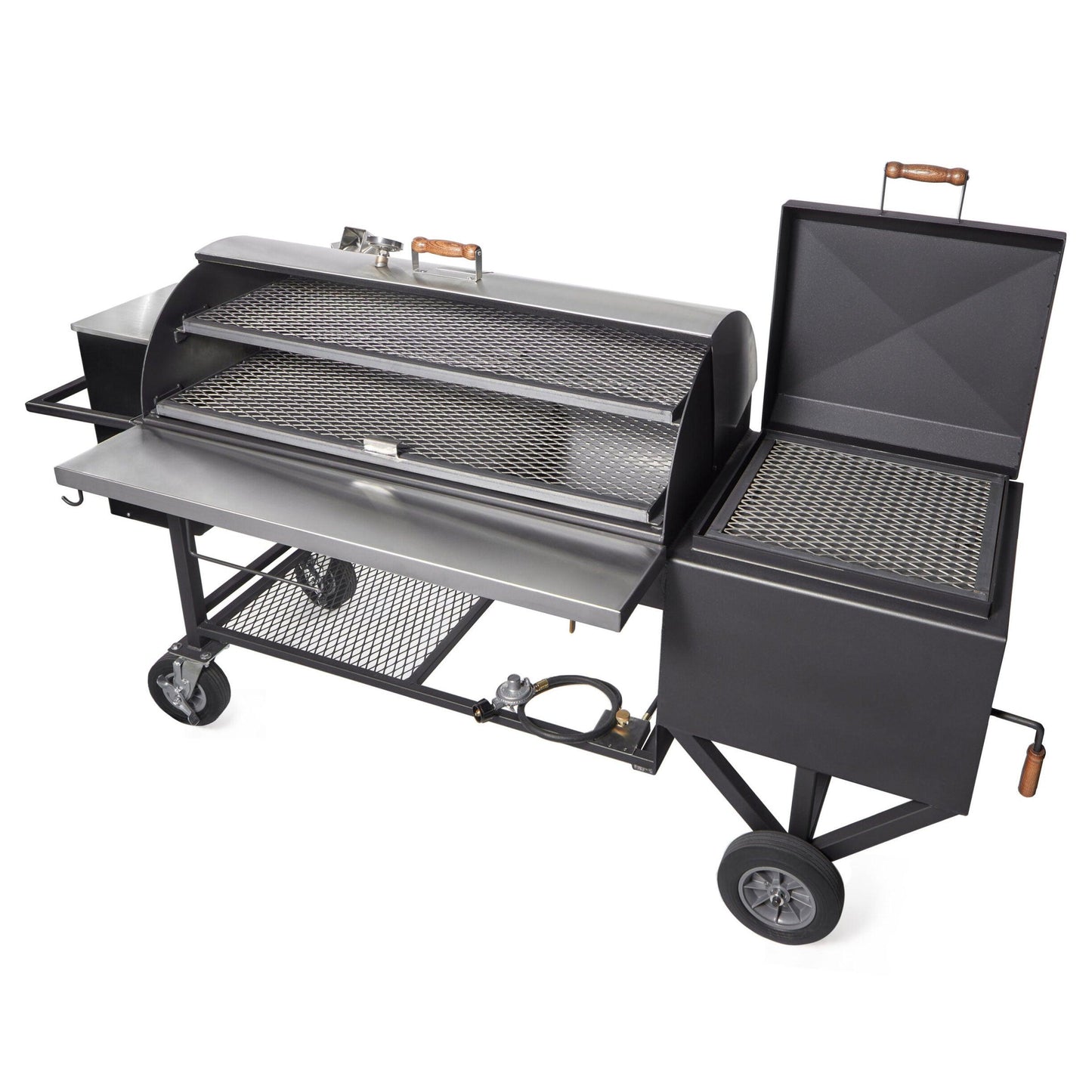 Pitts & Spitts 24x48 Offset Pellet Hybrid Smoker Indigo Pool Patio BBQ