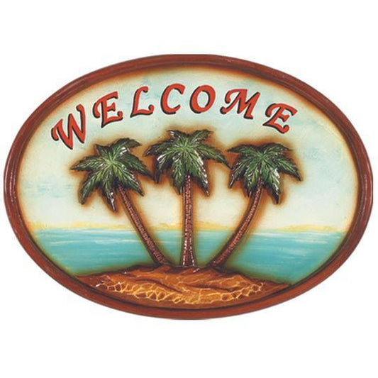 Welcome Palm Tree Sign RAM Indigo Pool Patio BBQ