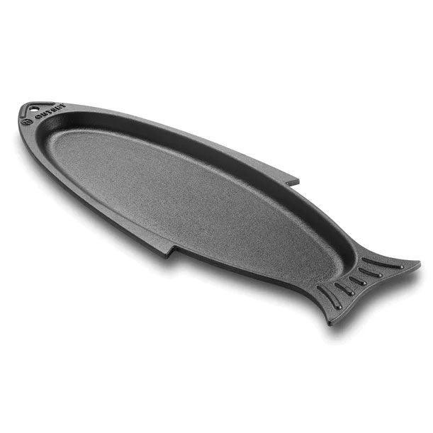Outset Cast Iron Fish Grill & Serving Pan Outset Indigo Pool Patio BBQ