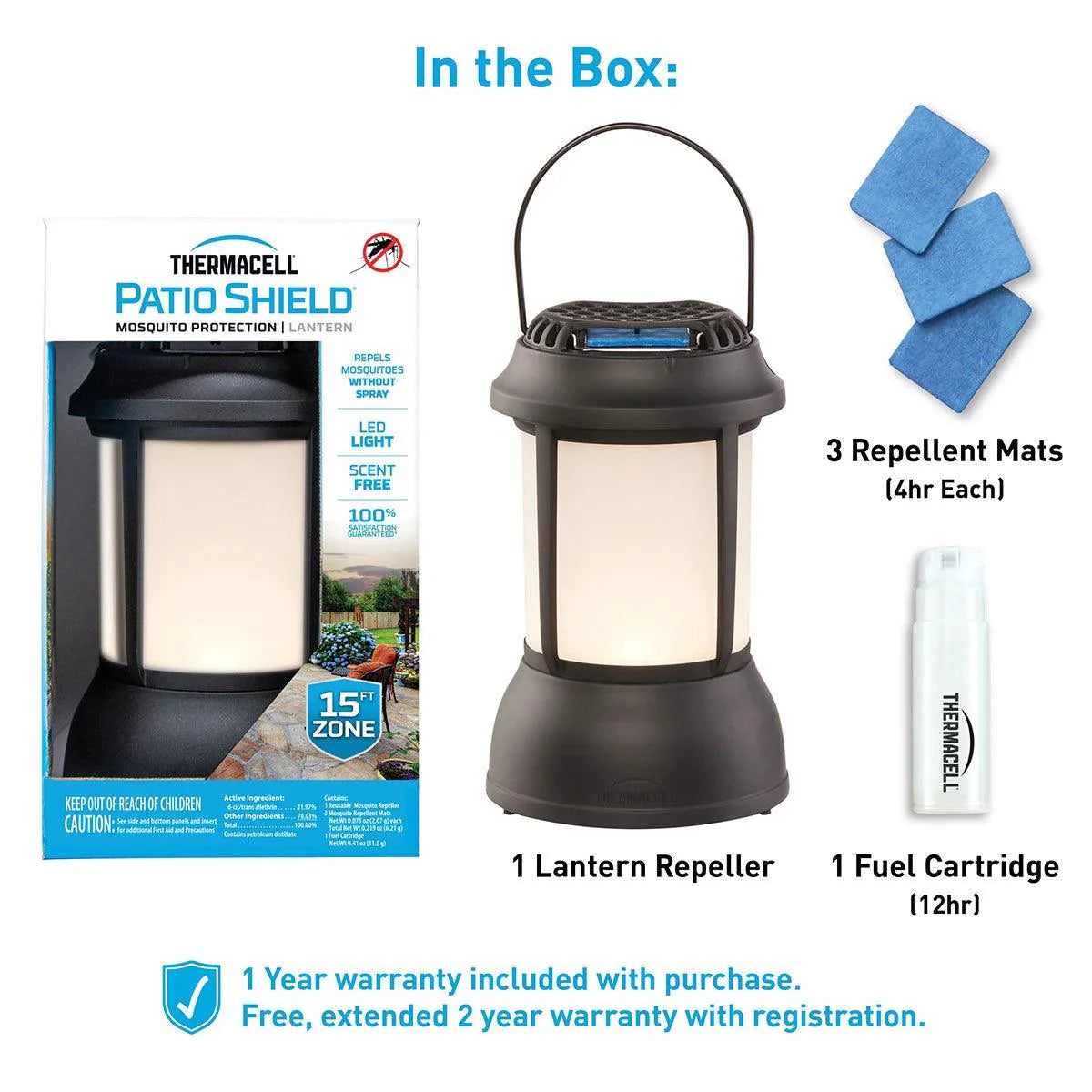 Patio Shield Mosquito Repellent Lantern Thermacell Indigo Pool Patio BBQ