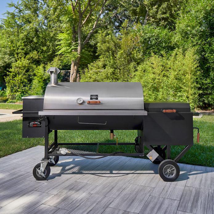 Pitts & Spitts 24x48 Offset Pellet Hybrid Smoker Indigo Pool Patio BBQ